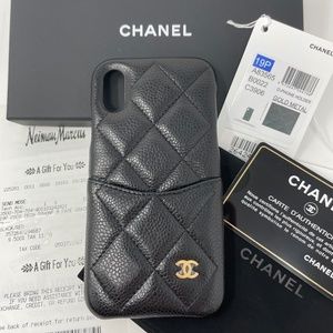 SOLD New CHANEL iPhone X/XS Black Caviar GHW Case